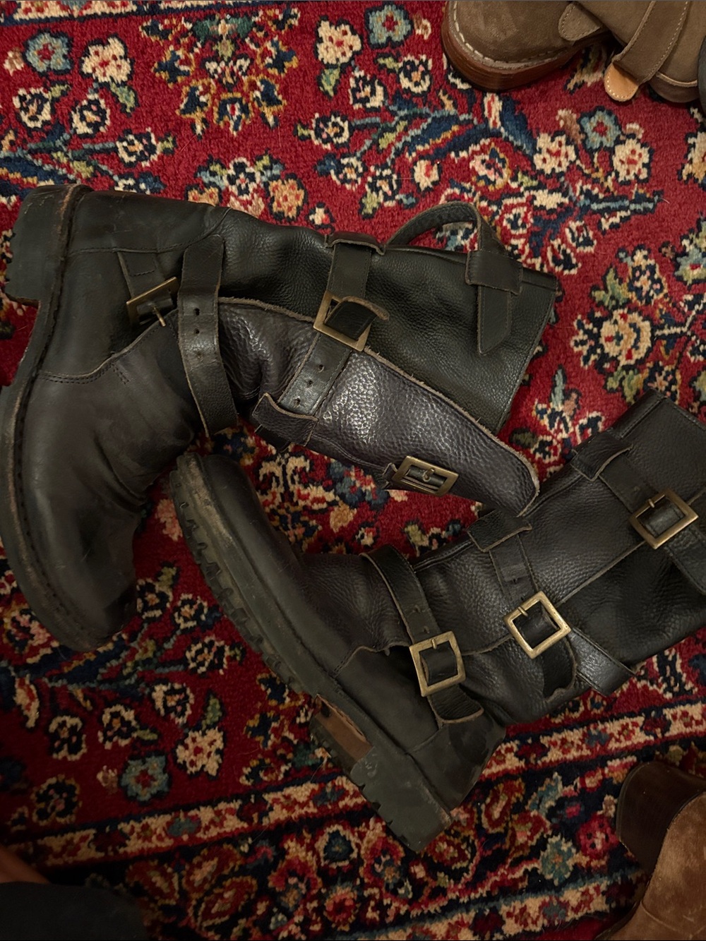 Fiorentini + Baker Black Leather Buckle eternity Boots black